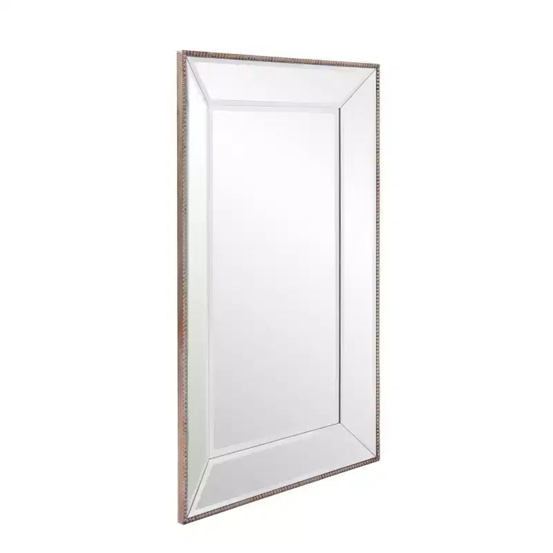 36"" Rectangular Vanity and Wall Mirror with Beaded Trim: Modern Style, Wood Frame, No Assembly Required