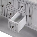 Vintage Console Table with Four Small Drawers and Bottom Shelf for Living Rooms, Entrances and Kitchens