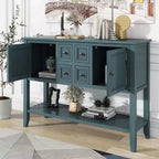 Vintage Console Table with Four Small Drawers and Bottom Shelf for Living Rooms, Entrances and Kitchens