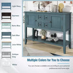 Vintage Console Table with Four Small Drawers and Bottom Shelf for Living Rooms, Entrances and Kitchens