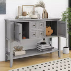 Vintage Console Table with Four Small Drawers and Bottom Shelf for Living Rooms, Entrances and Kitchens
