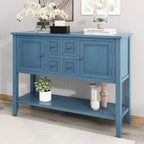 Vintage Console Table with Four Small Drawers and Bottom Shelf for Living Rooms, Entrances and Kitchens