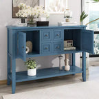 Vintage Console Table with Four Small Drawers and Bottom Shelf for Living Rooms, Entrances and Kitchens