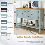 Vintage Console Table with Four Small Drawers and Bottom Shelf for Living Rooms, Entrances and Kitchens