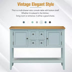 Vintage Console Table with Four Small Drawers and Bottom Shelf for Living Rooms, Entrances and Kitchens