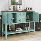 Vintage Console Table with Four Small Drawers and Bottom Shelf for Living Rooms, Entrances and Kitchens