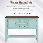 Vintage Console Table with Four Small Drawers and Bottom Shelf for Living Rooms, Entrances and Kitchens