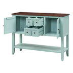 Vintage Console Table with Four Small Drawers and Bottom Shelf for Living Rooms, Entrances and Kitchens