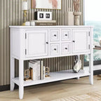 Vintage Console Table with Four Small Drawers and Bottom Shelf for Living Rooms, Entrances and Kitchens