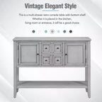 Vintage Console Table with Four Small Drawers and Bottom Shelf for Living Rooms, Entrances and Kitchens