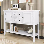 Vintage Console Table with Four Small Drawers and Bottom Shelf for Living Rooms, Entrances and Kitchens