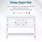 Vintage Console Table with Four Small Drawers and Bottom Shelf for Living Rooms, Entrances and Kitchens