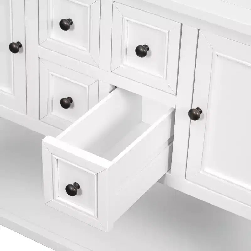 Vintage Console Table with Four Small Drawers and Bottom Shelf for Living Rooms, Entrances and Kitchens
