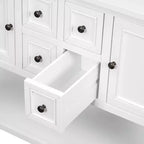 Vintage Console Table with Four Small Drawers and Bottom Shelf for Living Rooms, Entrances and Kitchens