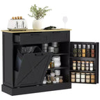 Tilt Out Trash Can Cabinet with Drawers, Farmhouse Kitchen Cabinet with Hidden Trash Can for Kitchen