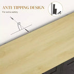 Tilt Out Trash Can Cabinet with Drawers, Farmhouse Kitchen Cabinet with Hidden Trash Can for Kitchen