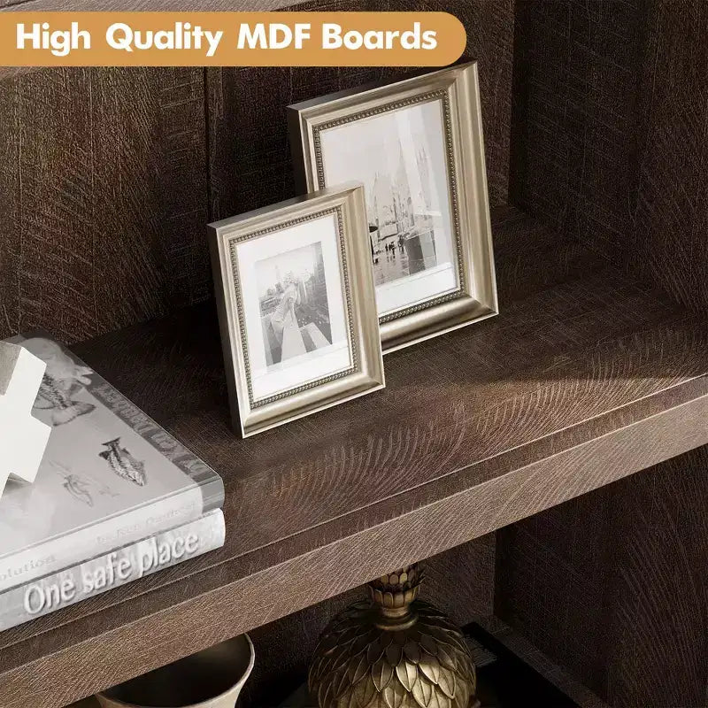 3 Shelf Arched Bookcase, Farmhouse Wooden Bookshelf, Tall 71.65 Inch Display Storage Rack for Home Office, Living Room, Bedroom, and More