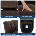Chenille Swivel Accent Chair, Modern Sofa Chair with Oversize Base,20. Extended Seat, Max Load Accent Chair for Living Room