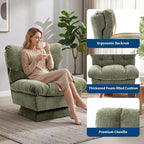Chenille Swivel Accent Chair, Modern Sofa Chair with Oversize Base,20. Extended Seat, Max Load Accent Chair for Living Room