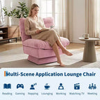 Chenille Swivel Accent Chair, Modern Sofa Chair with Oversize Base,20. Extended Seat, Max Load Accent Chair for Living Room