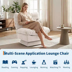 Chenille Swivel Accent Chair, Modern Sofa Chair with Oversize Base,20. Extended Seat, Max Load Accent Chair for Living Room