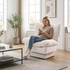 Chenille Swivel Accent Chair, Modern Sofa Chair with Oversize Base,20. Extended Seat, Max Load Accent Chair for Living Room