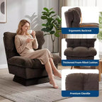 Chenille Swivel Accent Chair, Modern Sofa Chair with Oversize Base,20. Extended Seat, Max Load Accent Chair for Living Room