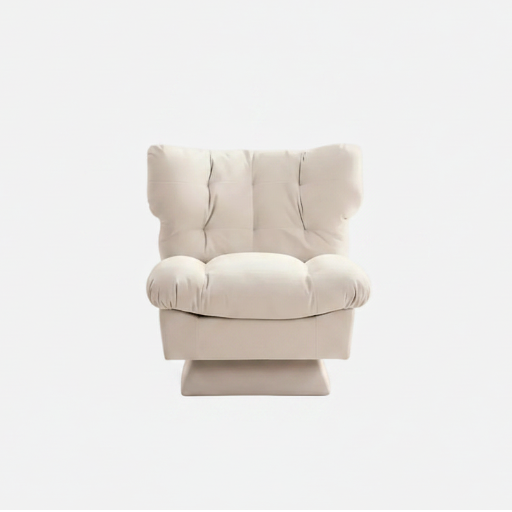 Chenille Swivel Accent Chair,360Comfy Modern Sofa Chair with Oversize Base,20.8in Extended Seat,300Lb Max Load Accent Chair for Living Room
