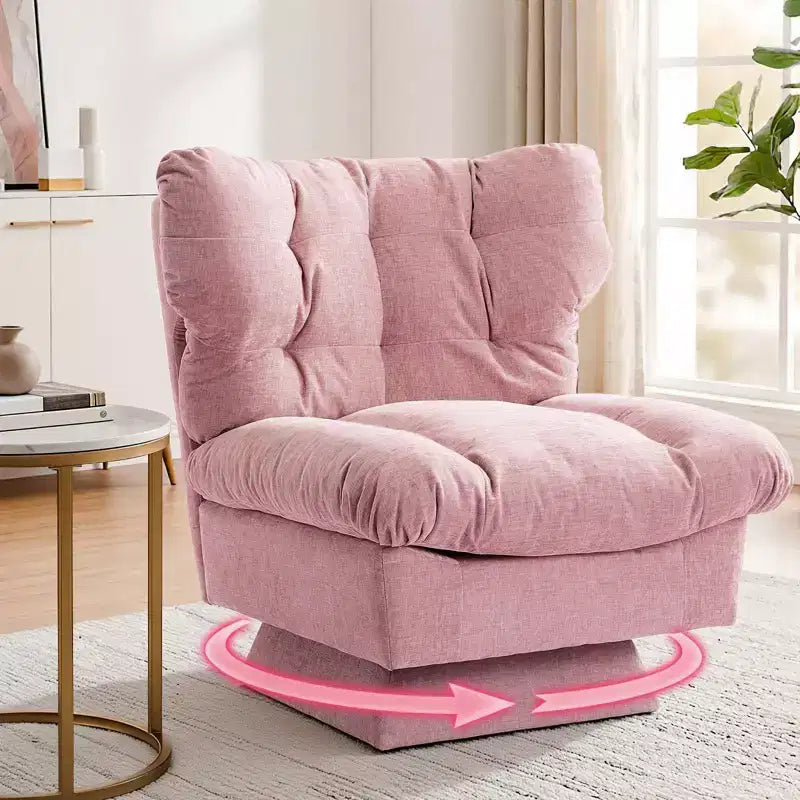 Chenille Swivel Accent Chair, Modern Sofa Chair with Oversize Base,20. Extended Seat, Max Load Accent Chair for Living Room