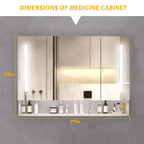 Inch Aluminum Bathroom Mirror Cabinet with LED Lights and Storage Compartments