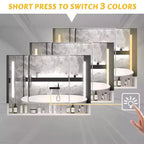 Inch Aluminum Bathroom Mirror Cabinet with LED Lights and Storage Compartments