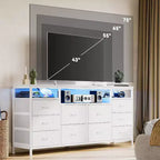 Dresser for Bedroom,63.3 TV Stand for 65-75 TVs,Fabric Chest,Entertainment Center for Bedroom & Living Room