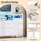 Dresser for Bedroom,63.3 TV Stand for 65-75 TVs,Fabric Chest,Entertainment Center for Bedroom & Living Room