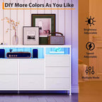 Dresser for Bedroom,63.3 TV Stand for 65-75 TVs,Fabric Chest,Entertainment Center for Bedroom & Living Room