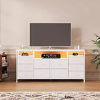 Dresser for Bedroom,63.3 TV Stand for 65-75 TVs,Fabric Chest,Entertainment Center for Bedroom & Living Room