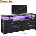 Dresser for Bedroom,63.3 TV Stand for 65-75 TVs,Fabric Chest,Entertainment Center for Bedroom & Living Room