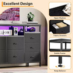 Dresser for Bedroom,63.3 TV Stand for 65-75 TVs,Fabric Chest,Entertainment Center for Bedroom & Living Room