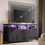 Dresser for Bedroom,63.3 TV Stand for 65-75 TVs,Fabric Chest,Entertainment Center for Bedroom & Living Room