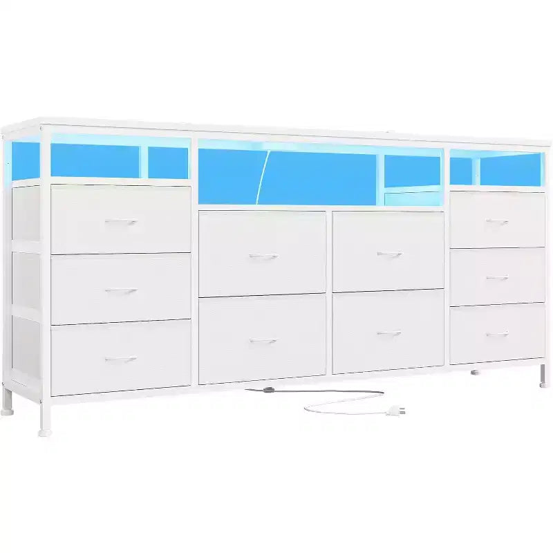 Dresser for Bedroom,63.3 TV Stand for 65-75 TVs,Fabric Chest,Entertainment Center for Bedroom & Living Room