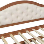 Twin Size Daybed Frame, Wooden Sofa Bed with Trundle, Button Tufted Backrest, 2 Storage Drawers