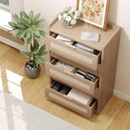 Rattan Dresser, 5-Drawer Tall Storage Chest w/ Metal Handles for Bedroom & Living Room