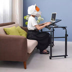 Overbed Table with Wheels, 47.24 in Laptop Desk Cart, Table Over The Bed Table Adjustable Height and Length for Hospital and Home Use