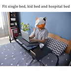 Overbed Table with Wheels, 47.24 in Laptop Desk Cart, Table Over The Bed Table Adjustable Height and Length for Hospital and Home Use