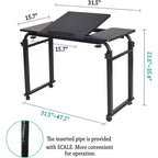 Overbed Table with Wheels, 47.24 in Laptop Desk Cart, Table Over The Bed Table Adjustable Height and Length for Hospital and Home Use