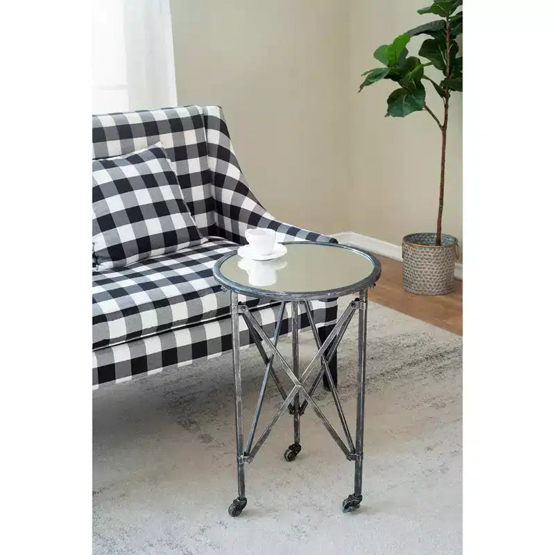 Round Side Table Accent Furniture.5