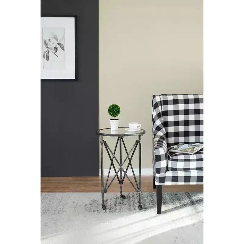 Round Side Table Accent Furniture.5