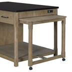 Extendable Kitchen Island with Storage, Multi-Functional Kitchen Cart with Built-In Power Outlets,with Drawers and Open Shelves for Kitchen