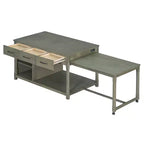 Extendable Kitchen Island with Storage, Multi-Functional Kitchen Cart with Built-In Power Outlets,with Drawers and Open Shelves for Kitchen