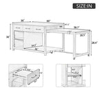 Extendable Kitchen Island with Storage, Multi-Functional Kitchen Cart with Built-In Power Outlets,with Drawers and Open Shelves for Kitchen