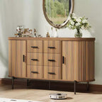 Fluted Sideboard Buffet Cabinet w/ Multiple Drawers & Sliding Doors for Living Room and Dining Room